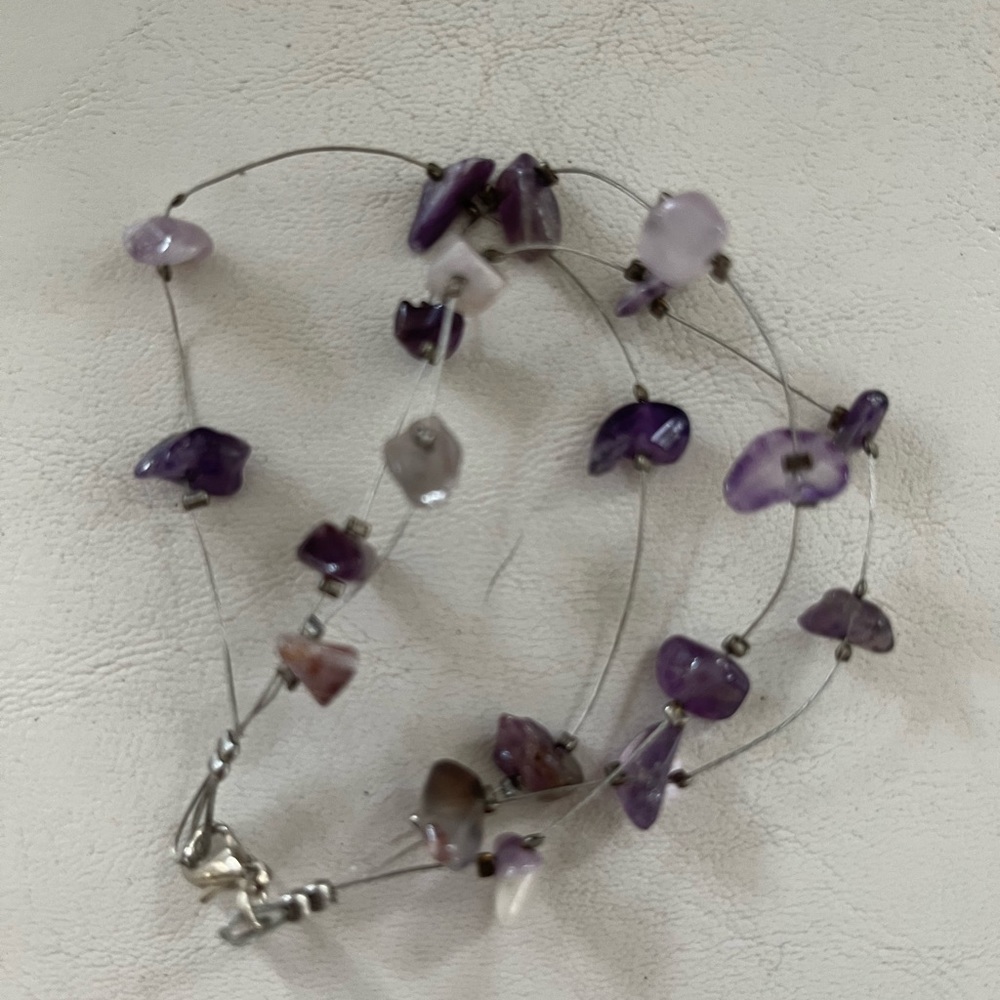 NWOT bracelet clasp with semi-precious stones. Purple and silver.